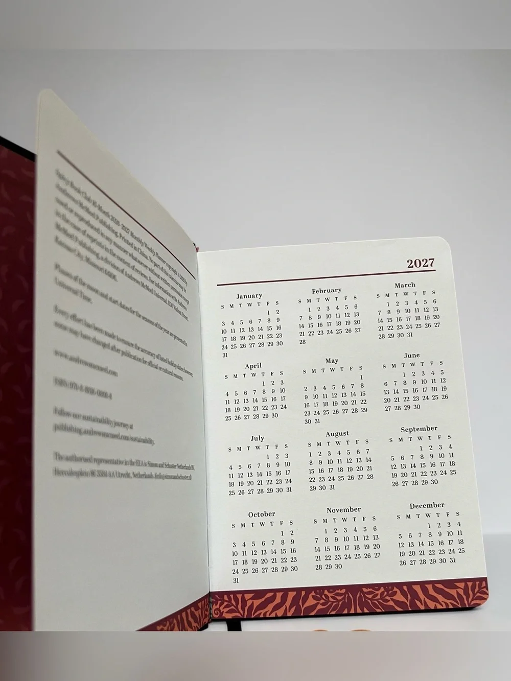 2026-2027 Spicy Book Club 16-Month Weekly/Monthly Planner